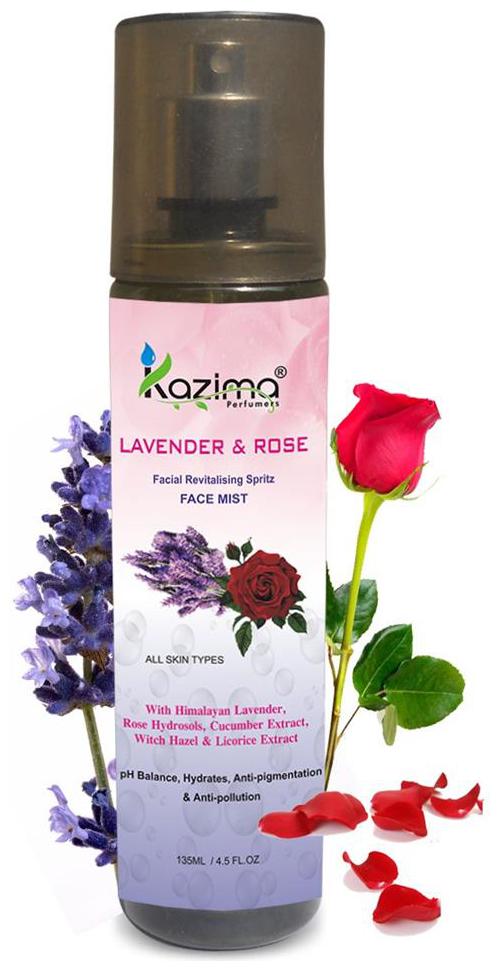 

KAZIMA Lavender Rose Revitalising Facial Spritz Face Mist (135 ml) For Fresh Glowy Skin All Day long ( No Sulfate No Parabens No Xanthan No Mineral Oil )