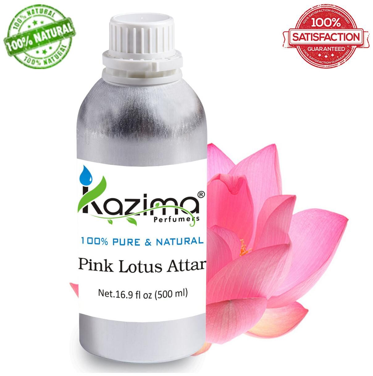 

KAZIMA Pink Lotus Attar Perfume For Unisex (500 ml) - Pure Natural Undiluted