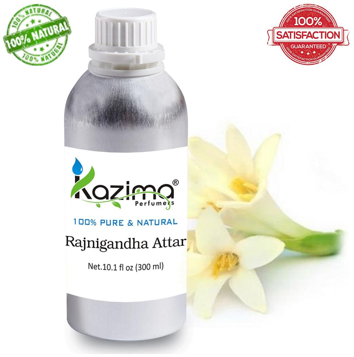 

KAZIMA Rajnigandha Attar Perfume For Unisex (300 ml) - Pure Natural Undiluted (Non-Alcoholic)