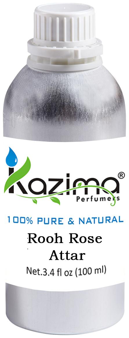 

KAZIMA Rooh Rose Attar For Unisex Long Lasting Alcohol Free (100ml) - Pure Natural Premium Quality Roll-on Attar