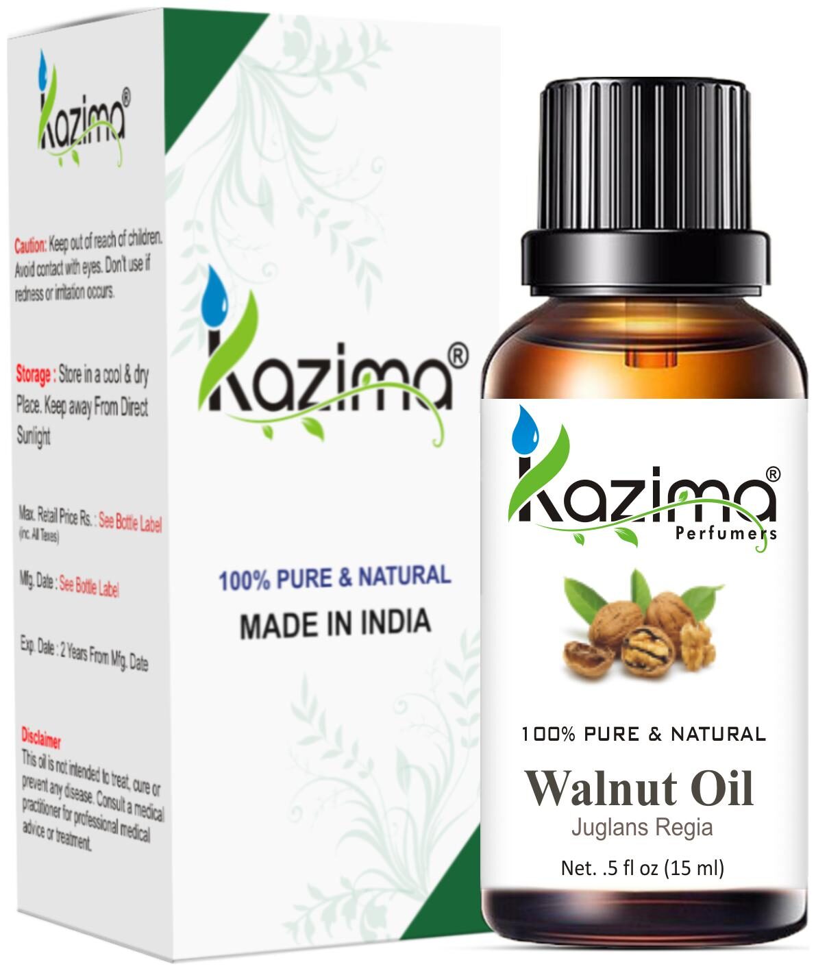 

KAZIMA Walnut Cold Pressed Carrier Oil (15 ml)