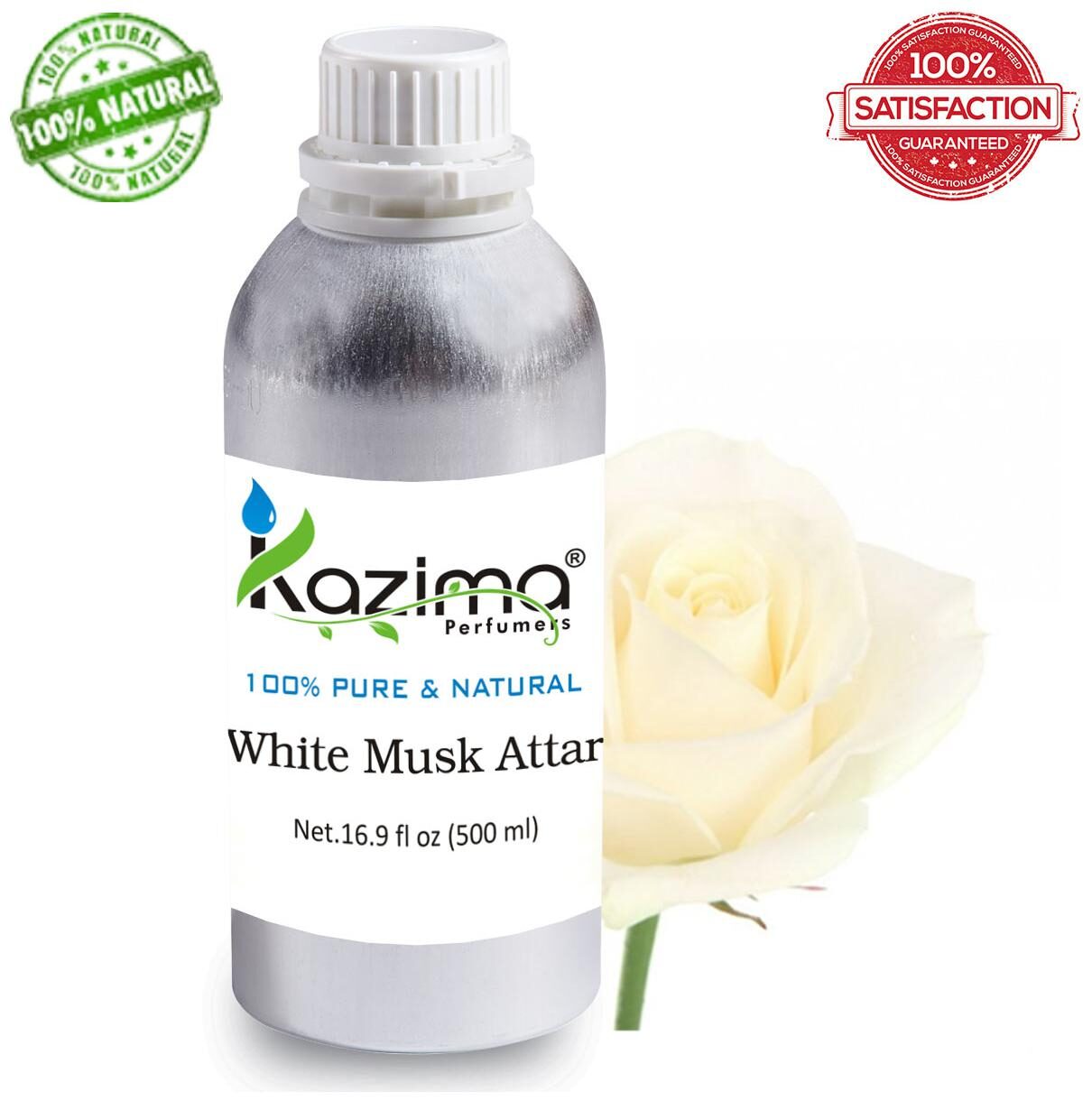 

KAZIMA White Musk Attar Perfume For Unisex (500 ml) - Pure Natural Undiluted (Non-Alcoholic)