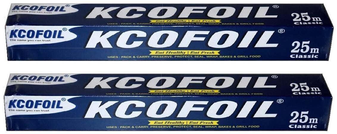 

KCOFOIL Aluminium Foil 25m Aluminium Foil (Pack of 2)