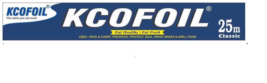 

Kcofoil Aluminium Silver Kitchen Foil Roll Paper Aluminium Foil 25m (Pack Of 1)