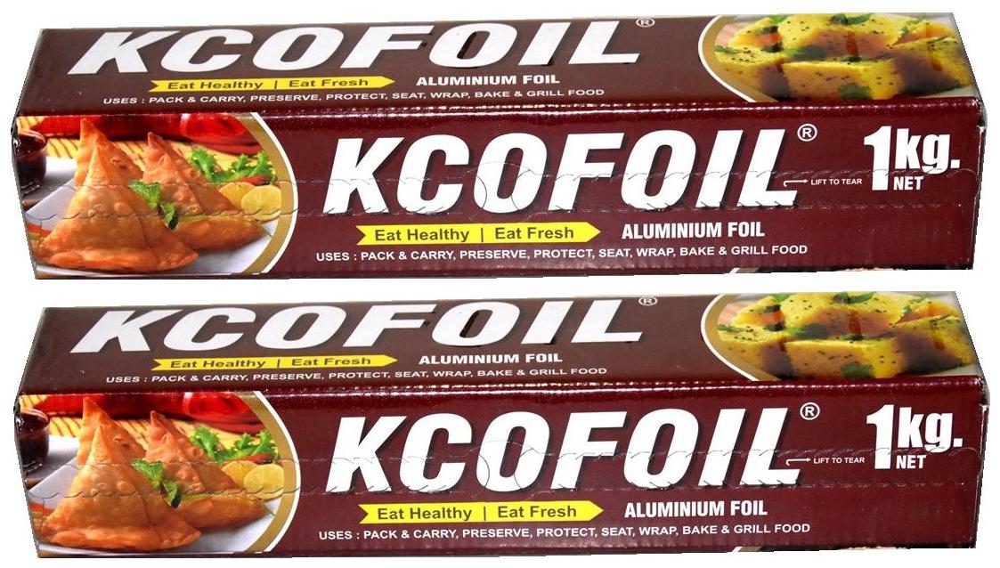 

KCOFOIL Aluminium Foil 1 kg Net Aluminium Foil Guaranteed (Pack of 2)