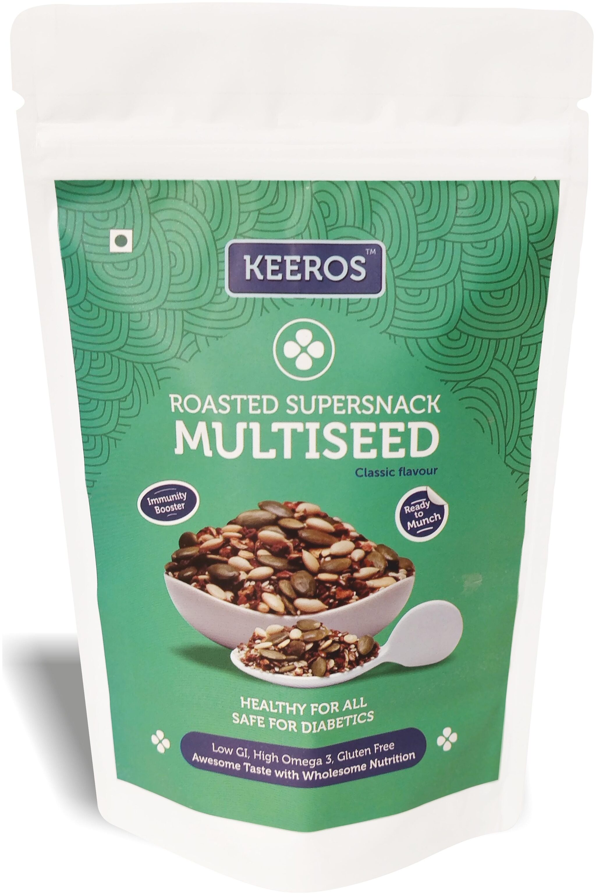 

Keeros Multi Seeds Mix for Eating Healthy Tasty Trail Mix with Roasted Flax Seeds Pumpkin Seeds Watermelon Seeds Sesame Seed Dry Dates 400g