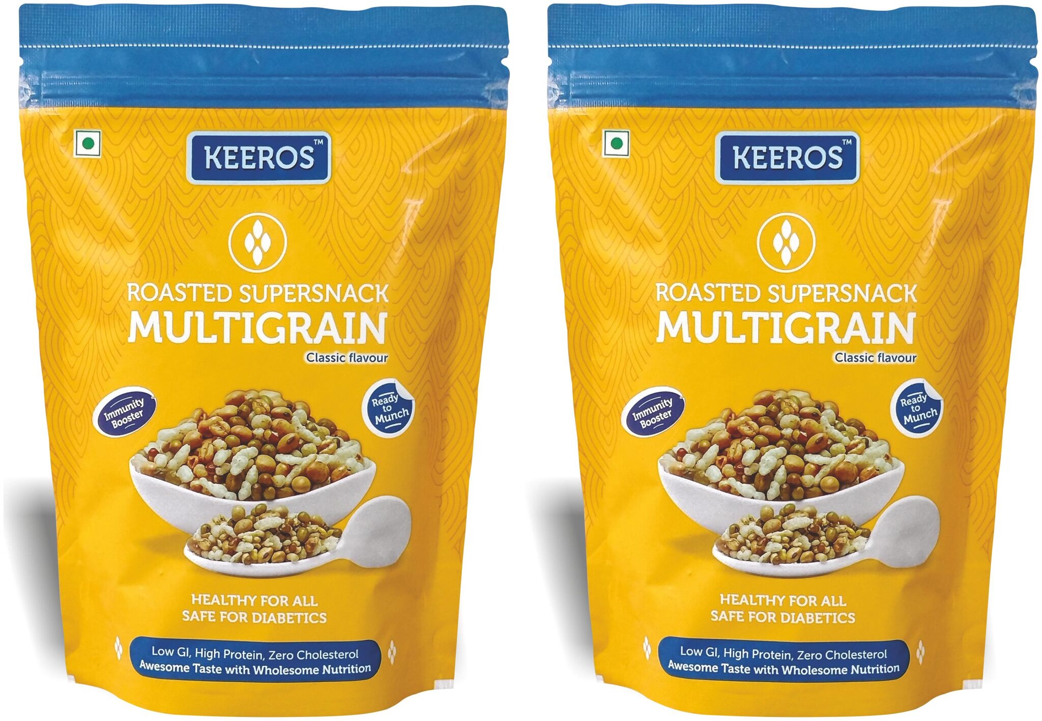 

Keeros Multigrain Healthy Super Snack - Ready to Eat High Protein Tasty 400 g each Pack of 2