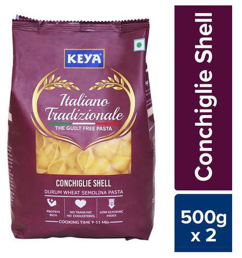 

Keya Italiano Conchiglie Shell Pasta 500 g Pack of 2