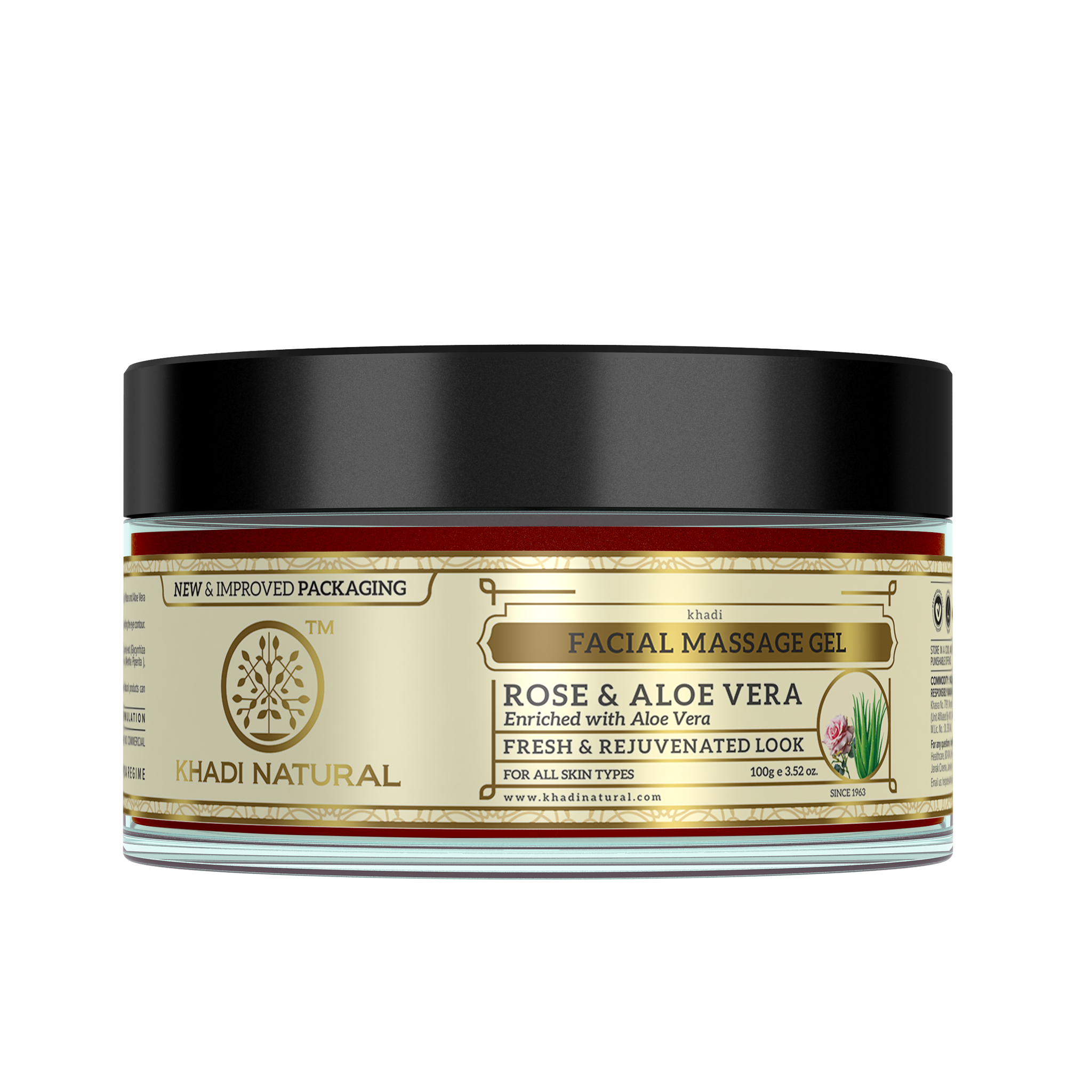 

Khadi Natural Rose Aloe Vera Facial Massage Gel Enriched With Aloe Vera 100 g