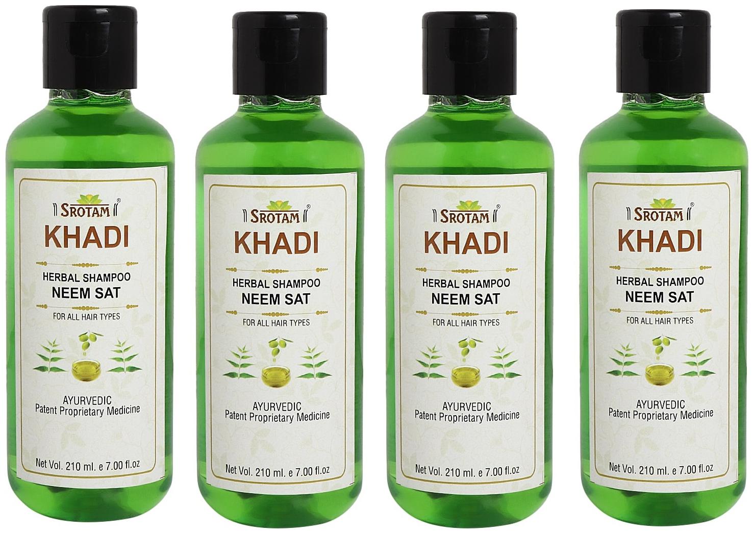 

SROTAM Khadi Neem Sat Shampoo 210 ml (Pack Of 4)
