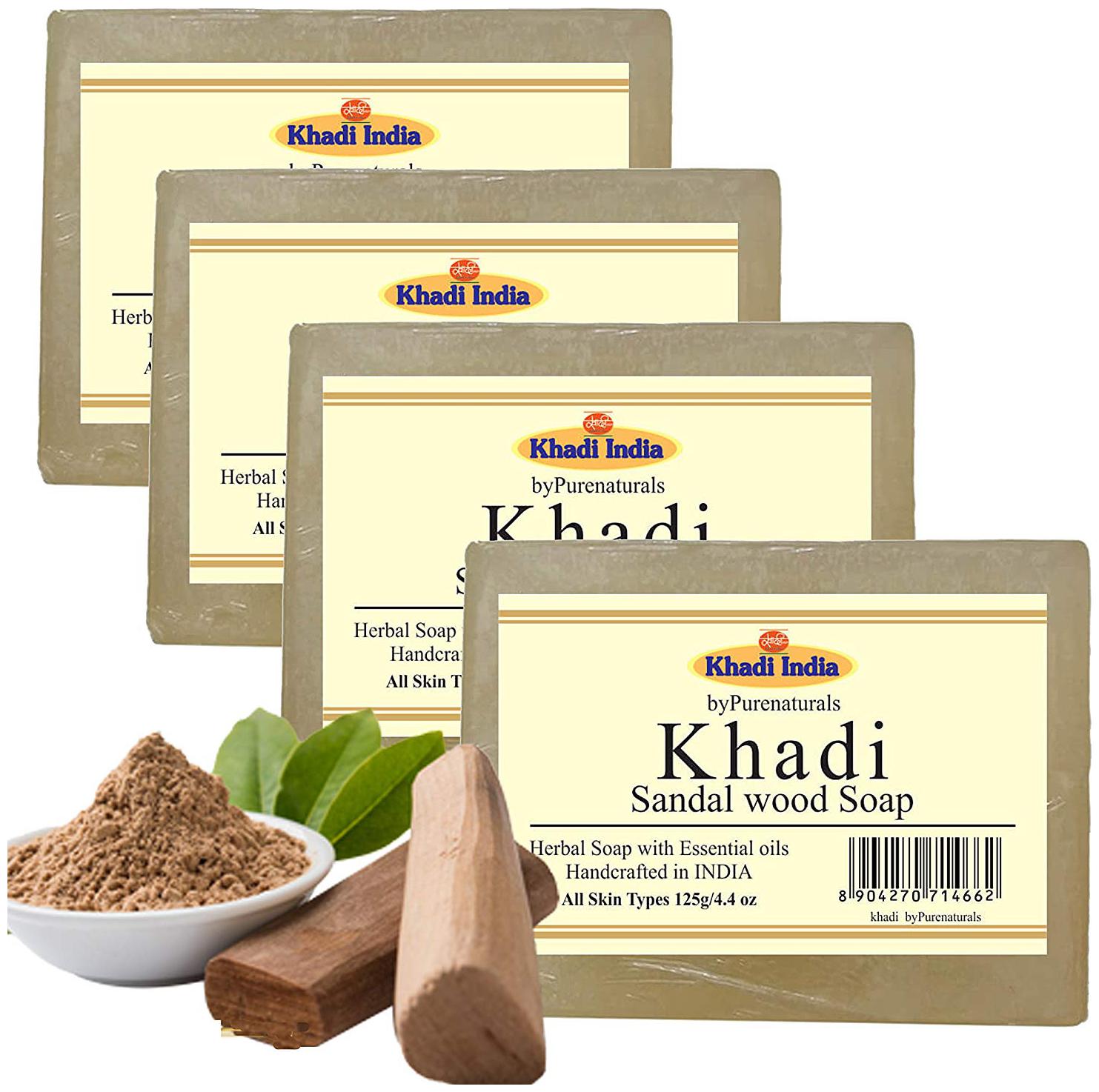 

Khadi byPurenaturals Sandal wood Soap-125g Set of 4