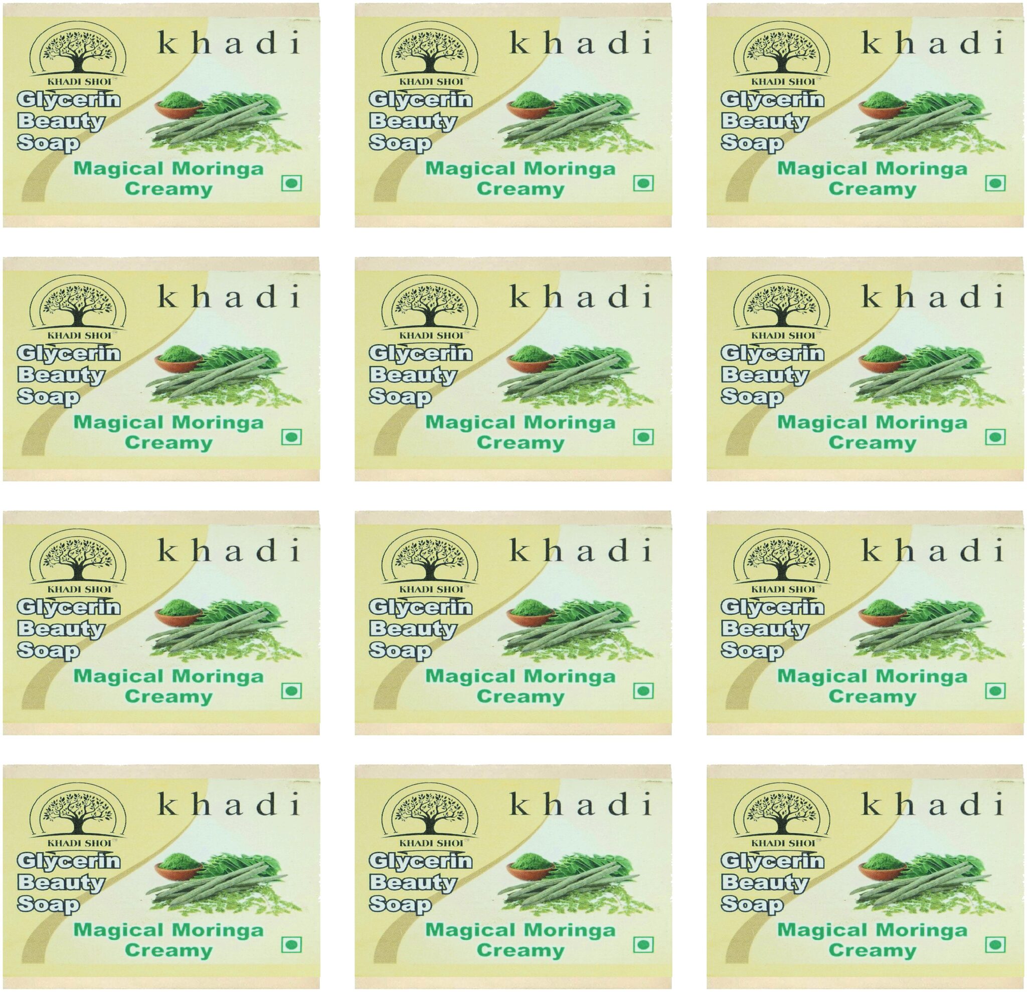 

Khadi Shoi Magical Moringa Creamy Glycerin Beauty Soap -100g(Pack Of 12)