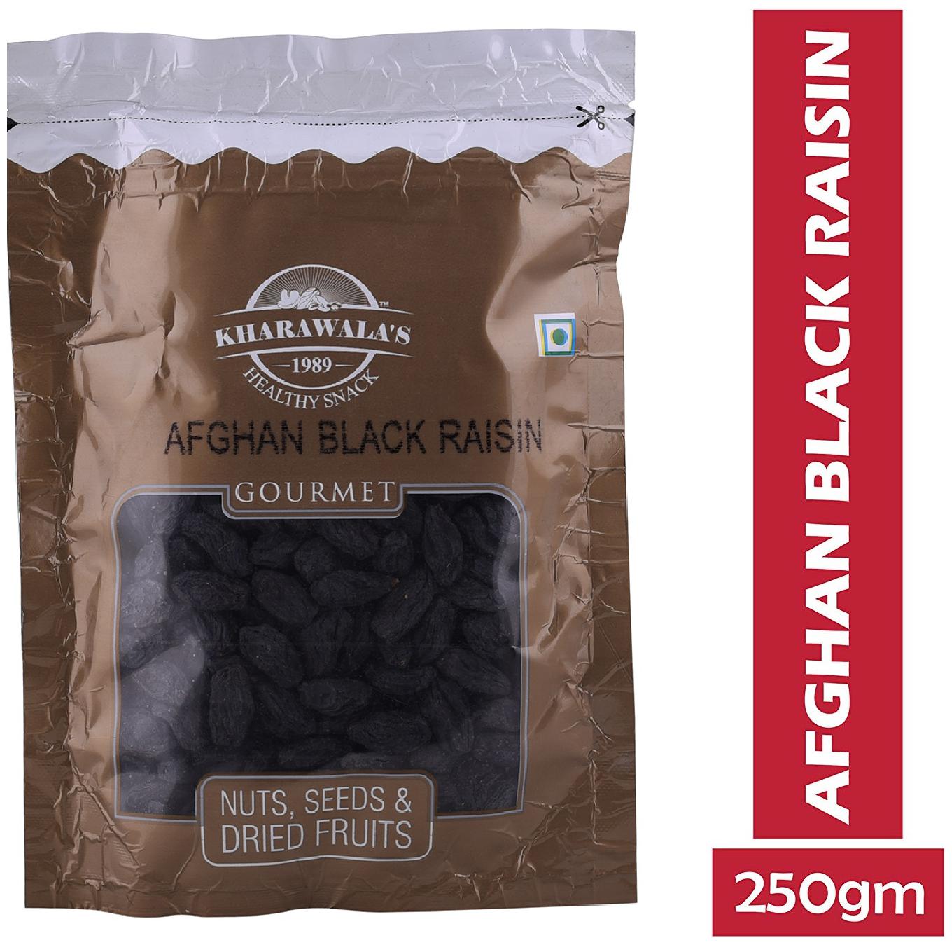 

KHARAWALA s Afghan Black Raisin with Seed (250 GMS)