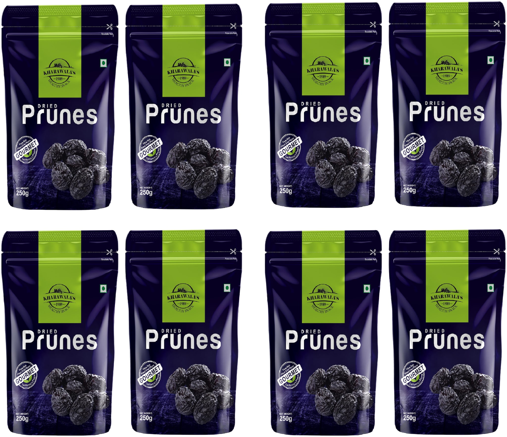 

Kharawala s Prunes Dried 250g (Pack of 8)