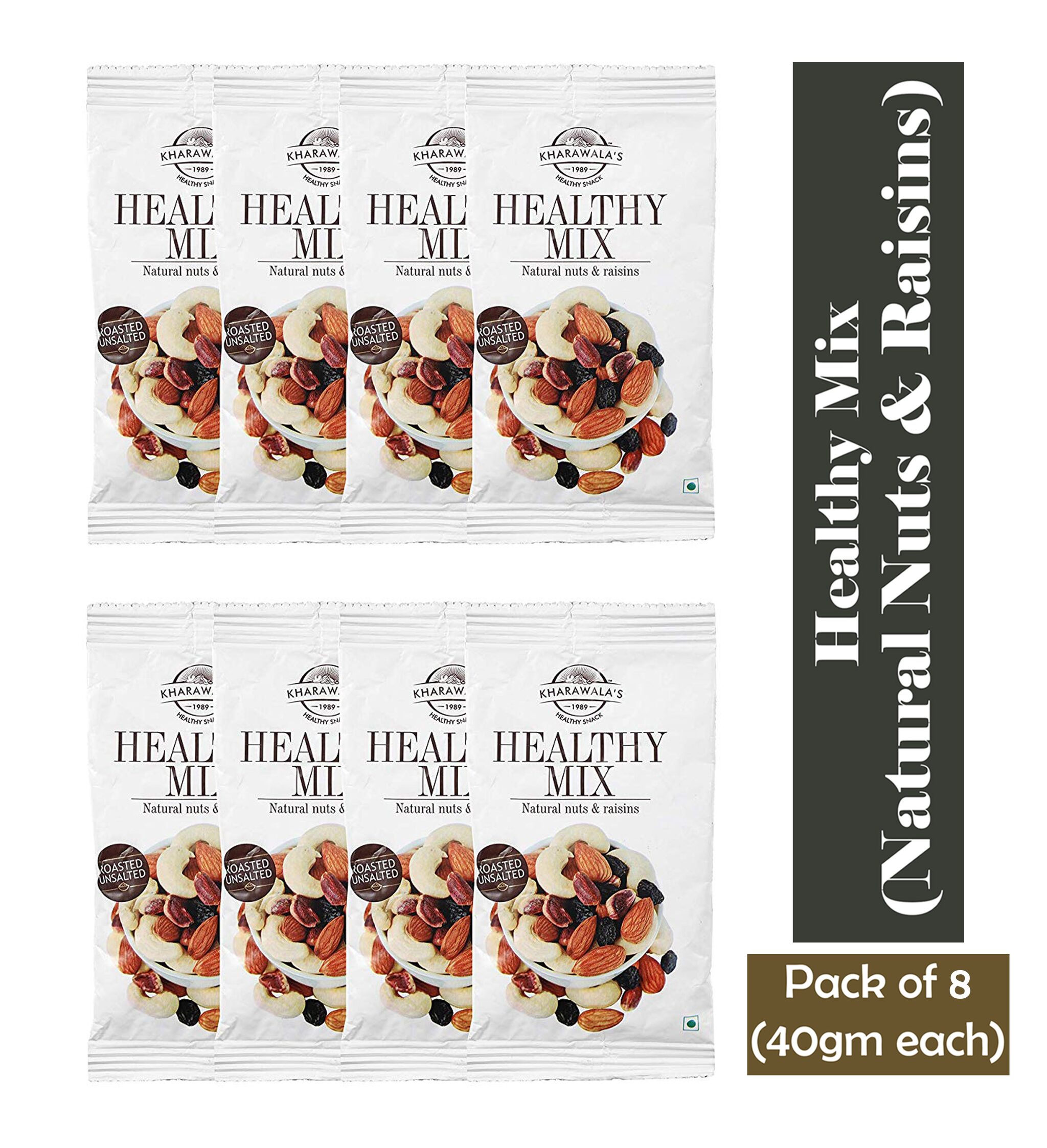 

KHARAWALA s Healthy Mix (Natural Nuts Raisins) 40 g each Pack of 8