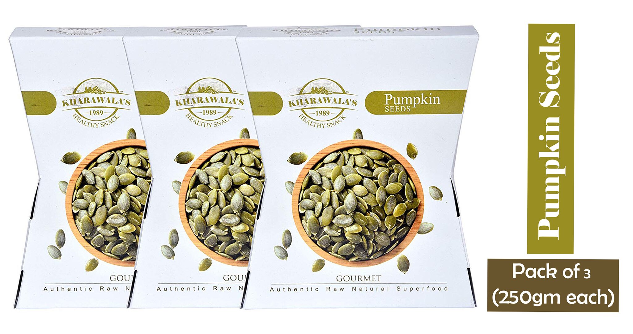 

KHARAWALA s Healthy and Nutritious (Pumpkin Seeds) 250 g each Pack of 3