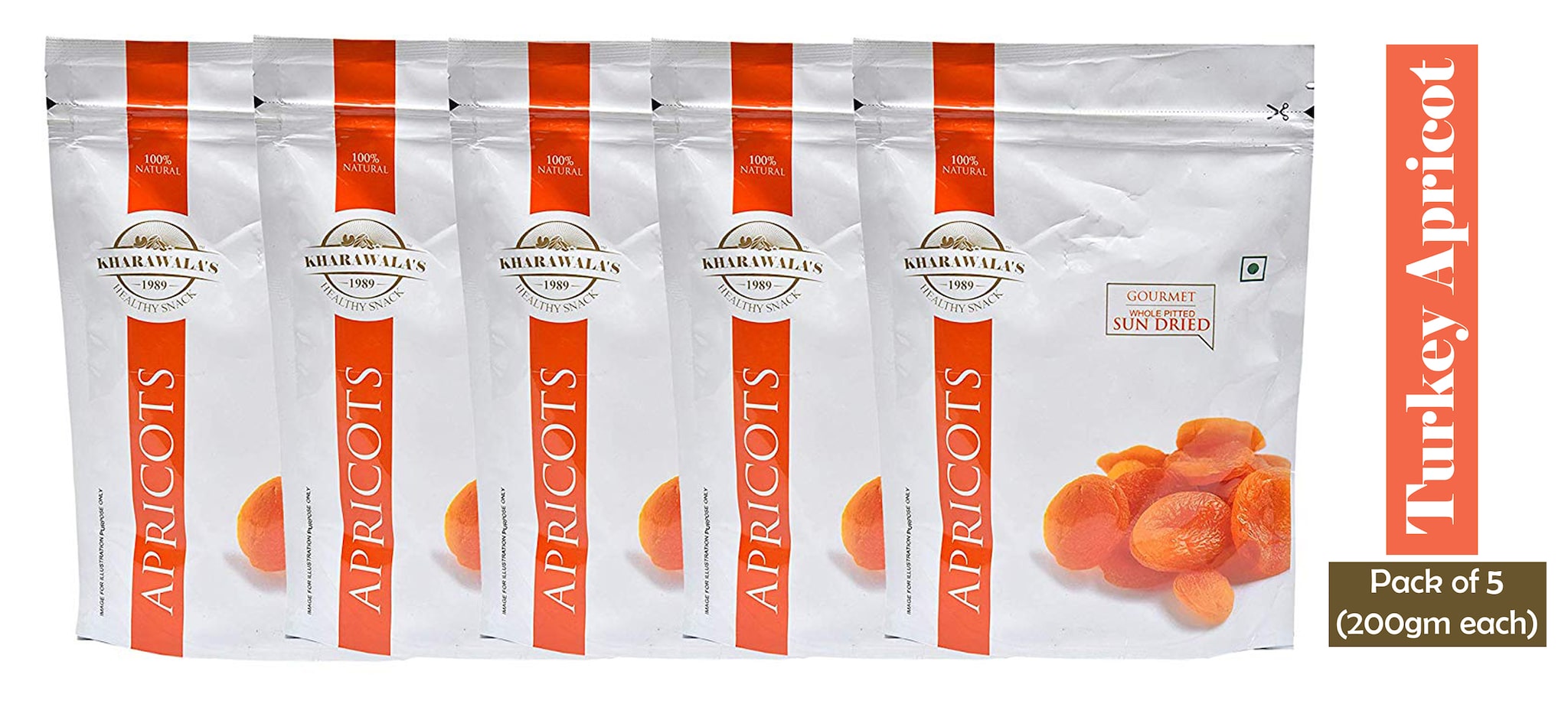 

KHARAWALA s Turkey Sweet and Tasty Apricot 200 g each Pack of 5