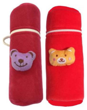 

Kidsify New Born Baby Soft Velvet Milk Feeding Bottle Zip Cover with Attractive Cartoon on The Front Suitable for 240ml (Pack of 2)