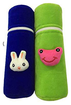

Kidsify New Born Baby Soft Velvet Milk Feeding Bottle Zip Cover with Attractive Cartoon on The Front Suitable for 240ml (Pack of 2)