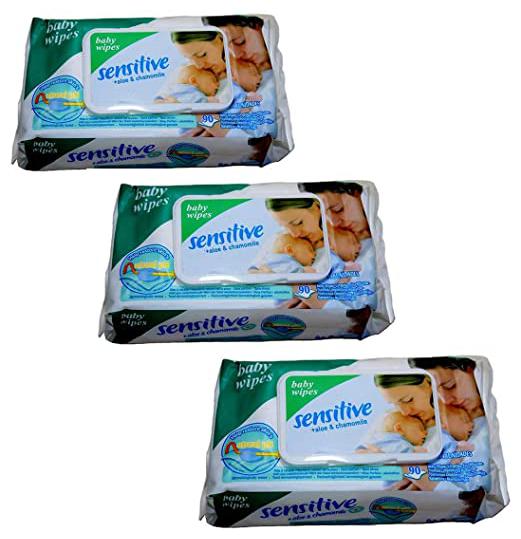 

Kidsify Sensitive Baby Cotton Wet Wipes with Flip Top Soft Cleansing Baby Wipes Travel Pack with Aloe Vera and Vitamin E 90 Wipes Pack (Pack of 3)