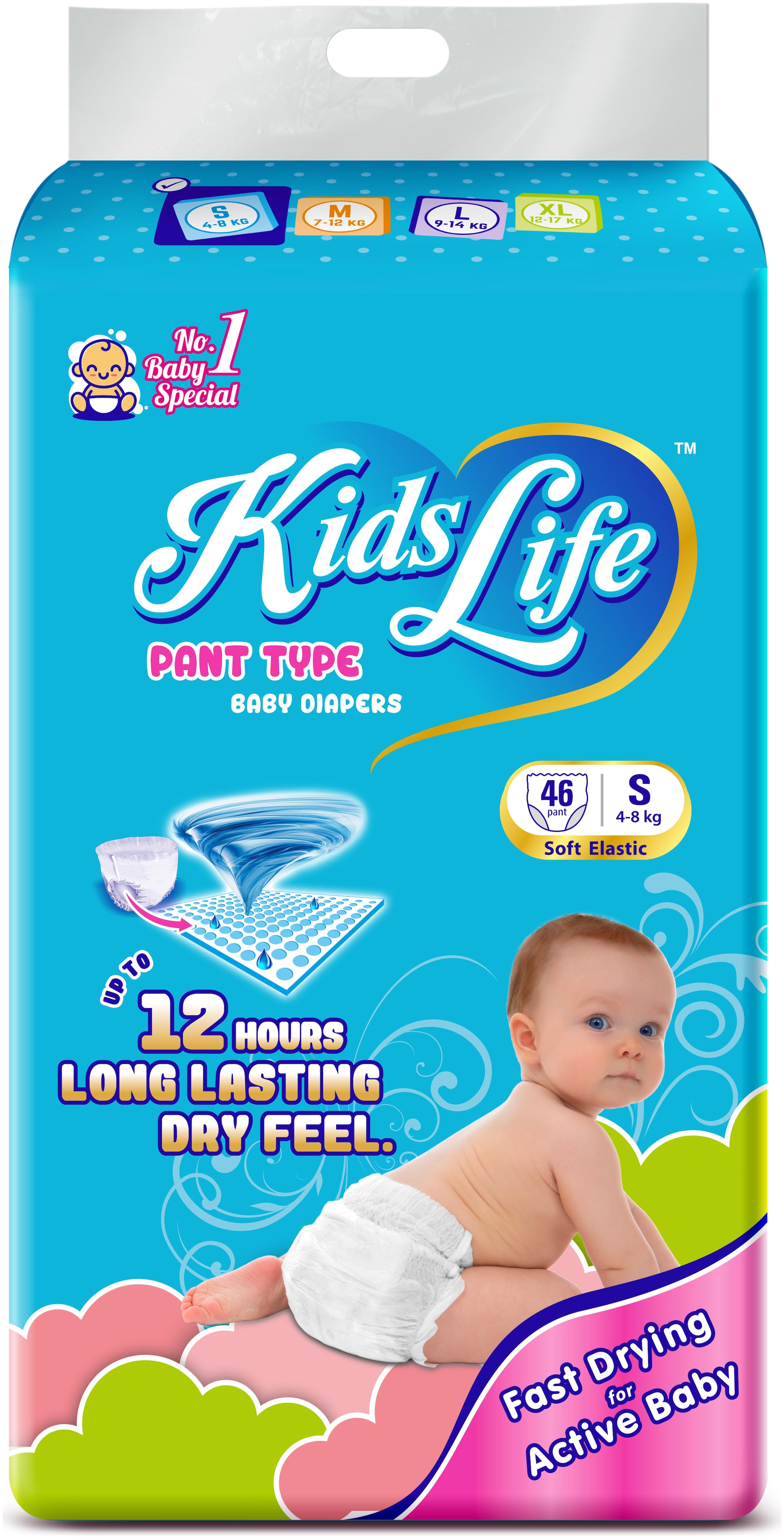 

KidsLife Pant Style Baby Diaper Small Size 46 pcs