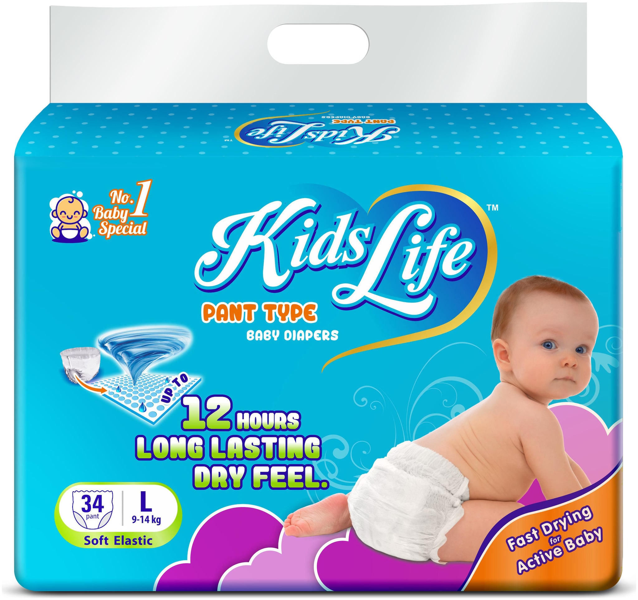 

KidsLife Pant Style Baby Diaper Large Size 34 pcs