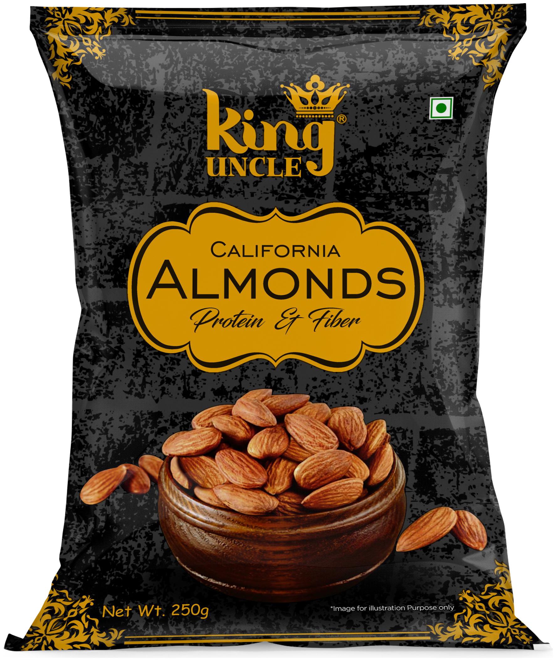 

King Uncel California Almond Kernels Grey Pack 250g (Pack of 12)