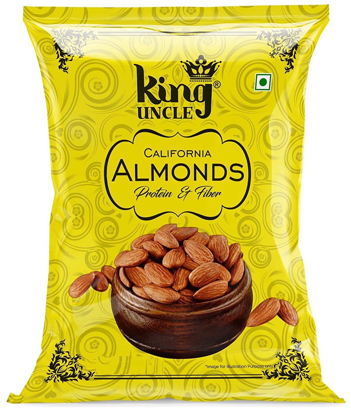 

KING UNCLE California Almond Kernels (Badam Giri) - 250g (Pack of 4)-Yellow Pack