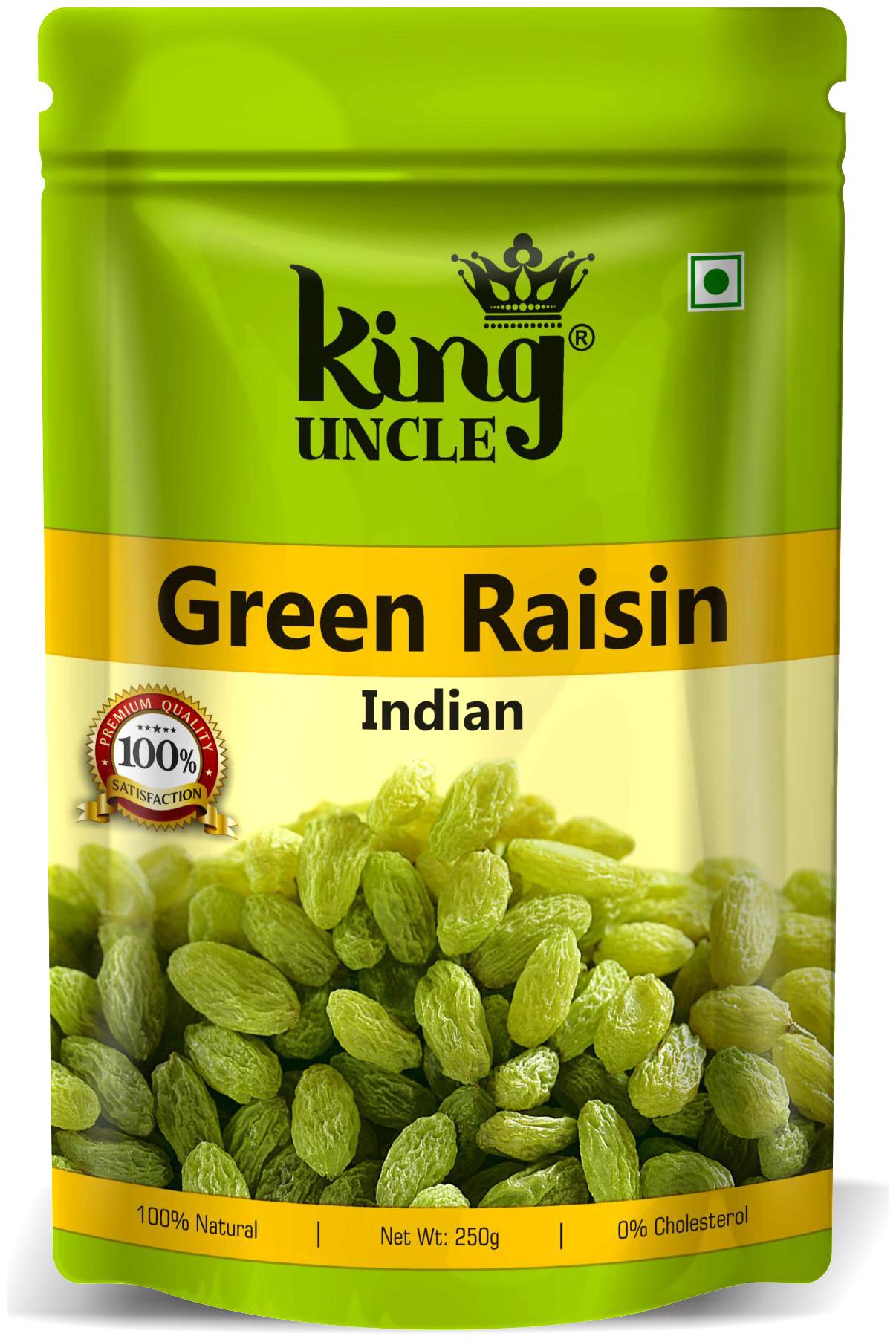 

King Uncle INDIAN Kishmish Green Pouch 250g each (Pack Of 2)