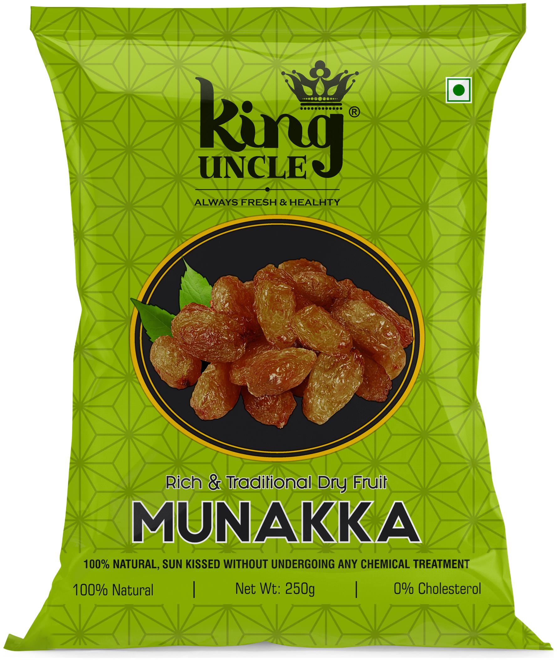 

King Uncle Premium Quality Munakka Green Pouch 250g (Pack of 8)