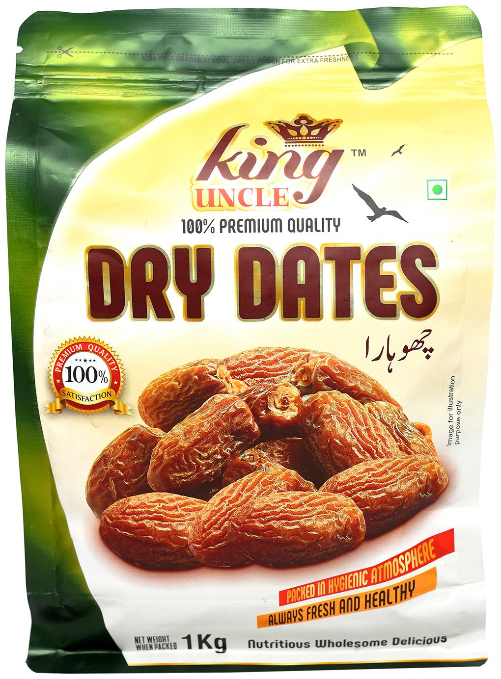 

KINGUNCLE Dry Dates kala chuara Green Pack 1 kg (Pack of 3 )