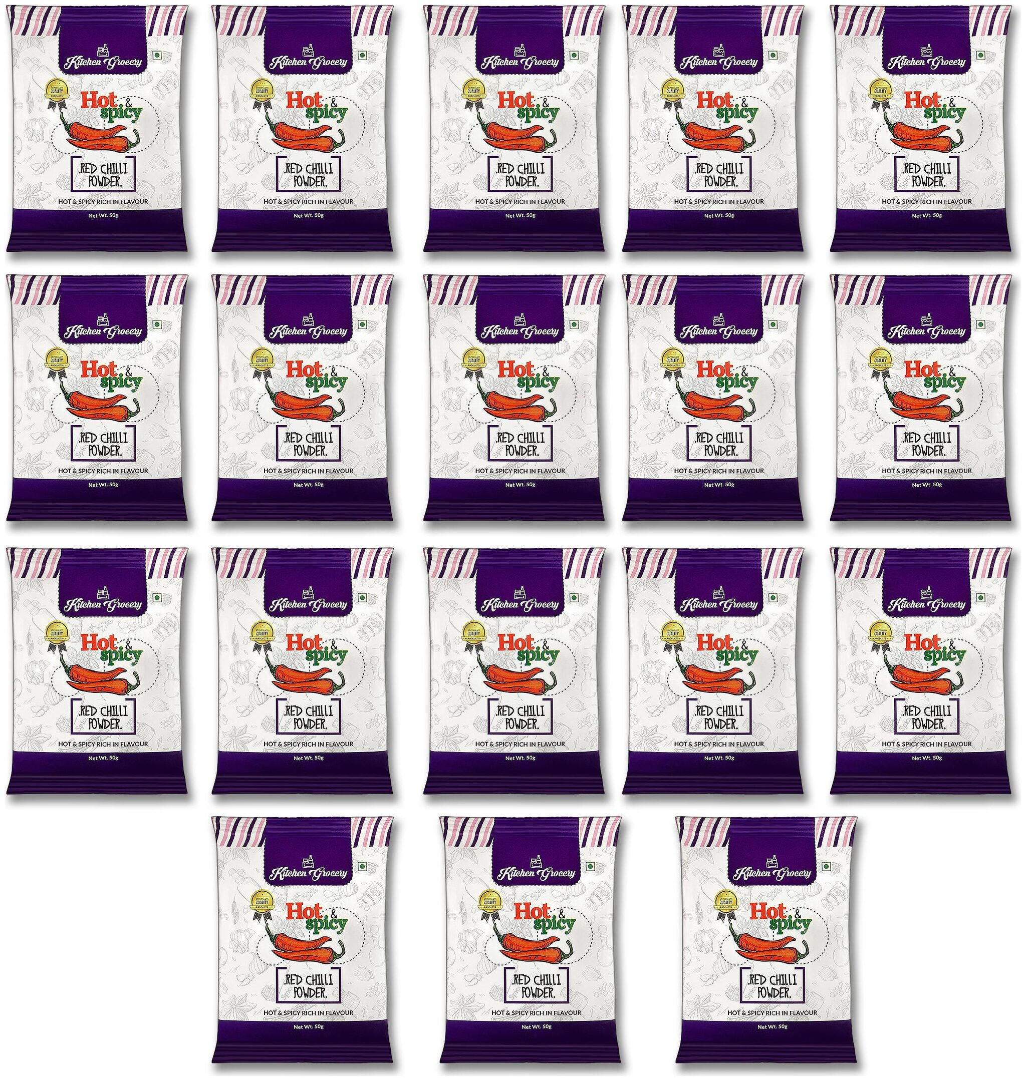 

Kitchen Grocery Red Chilli Powder Hot Spicy Rich in Flavour 50g ( Pack of 18 )
