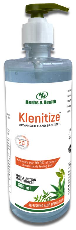 

Klenitize Herbal Hand Sanitizer 70 Alcohol 500 ml Gel w Pump (Pack of 1)