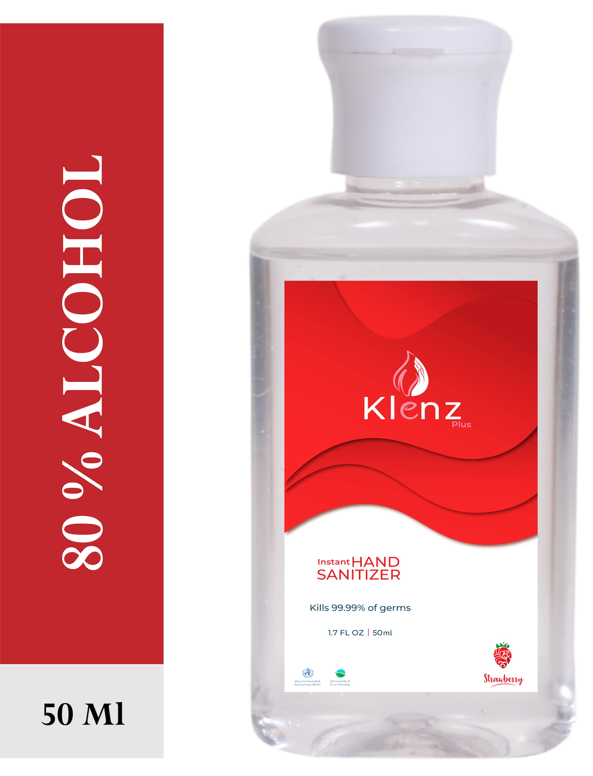

Klenz Instant Hand Sanitizer Strawberry 50 ml (Pack of 5)