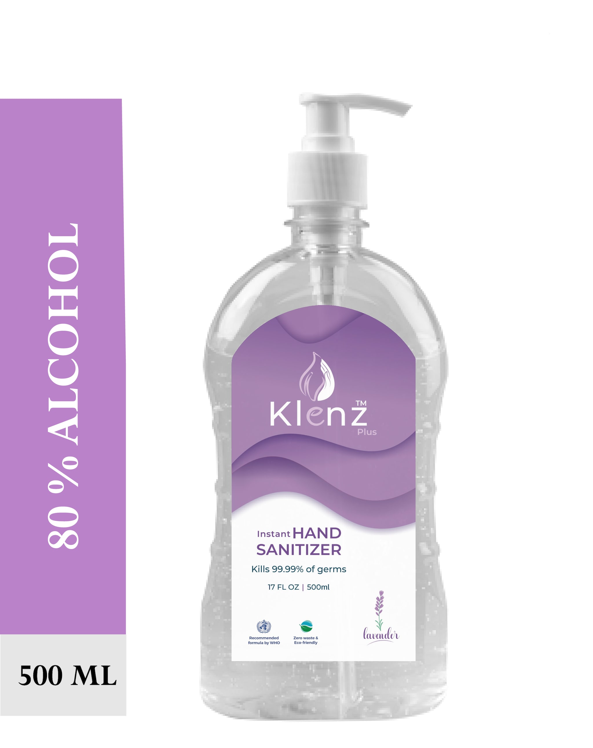 

Klenz Instant Hand Sanitizer gel Lavender 500 ml (Pack of 1)
