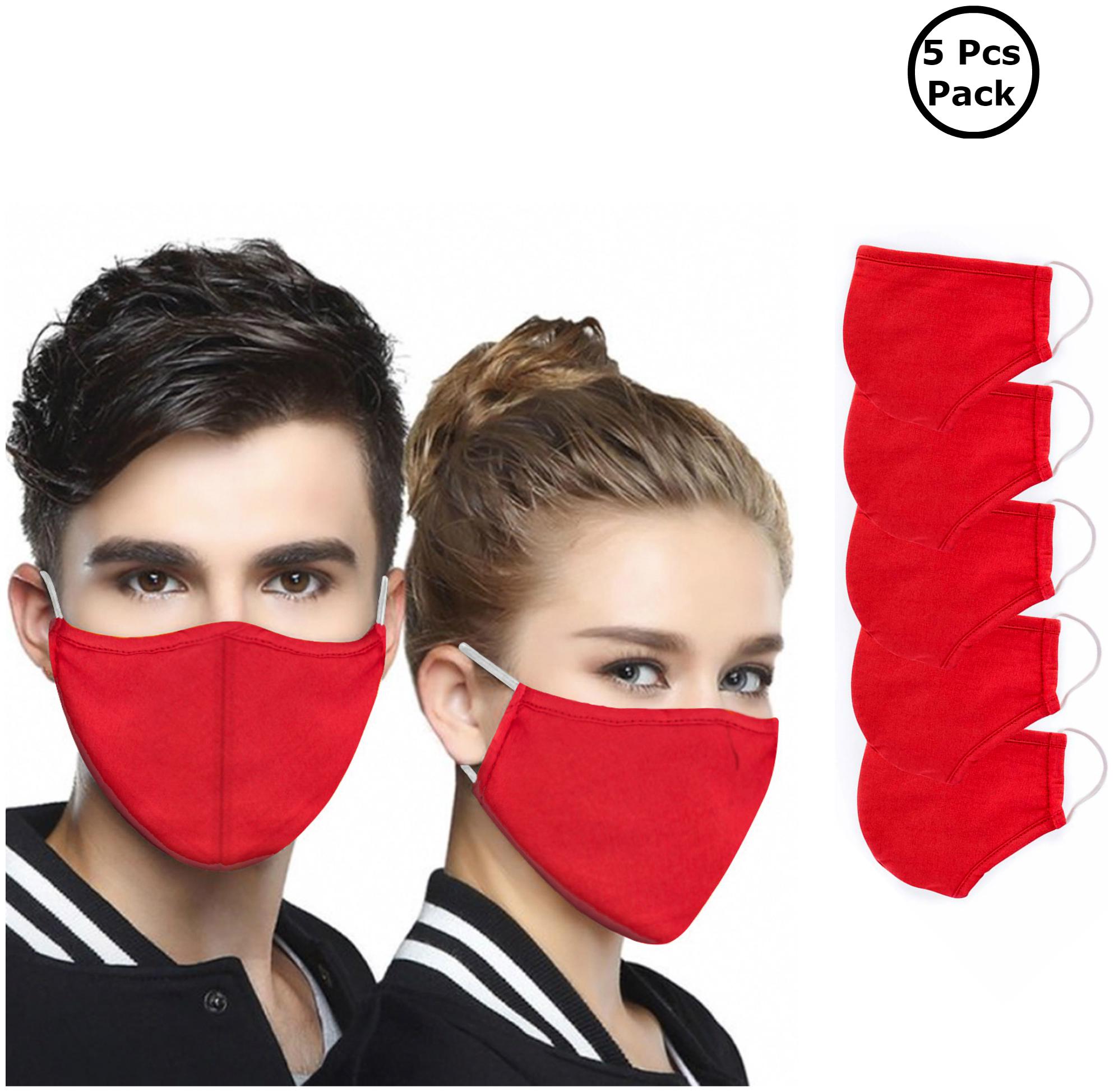 

Chrome Coral 3 Layer Washable Reusable Mask With Non Woven Middle Layer (Pack Of 5)