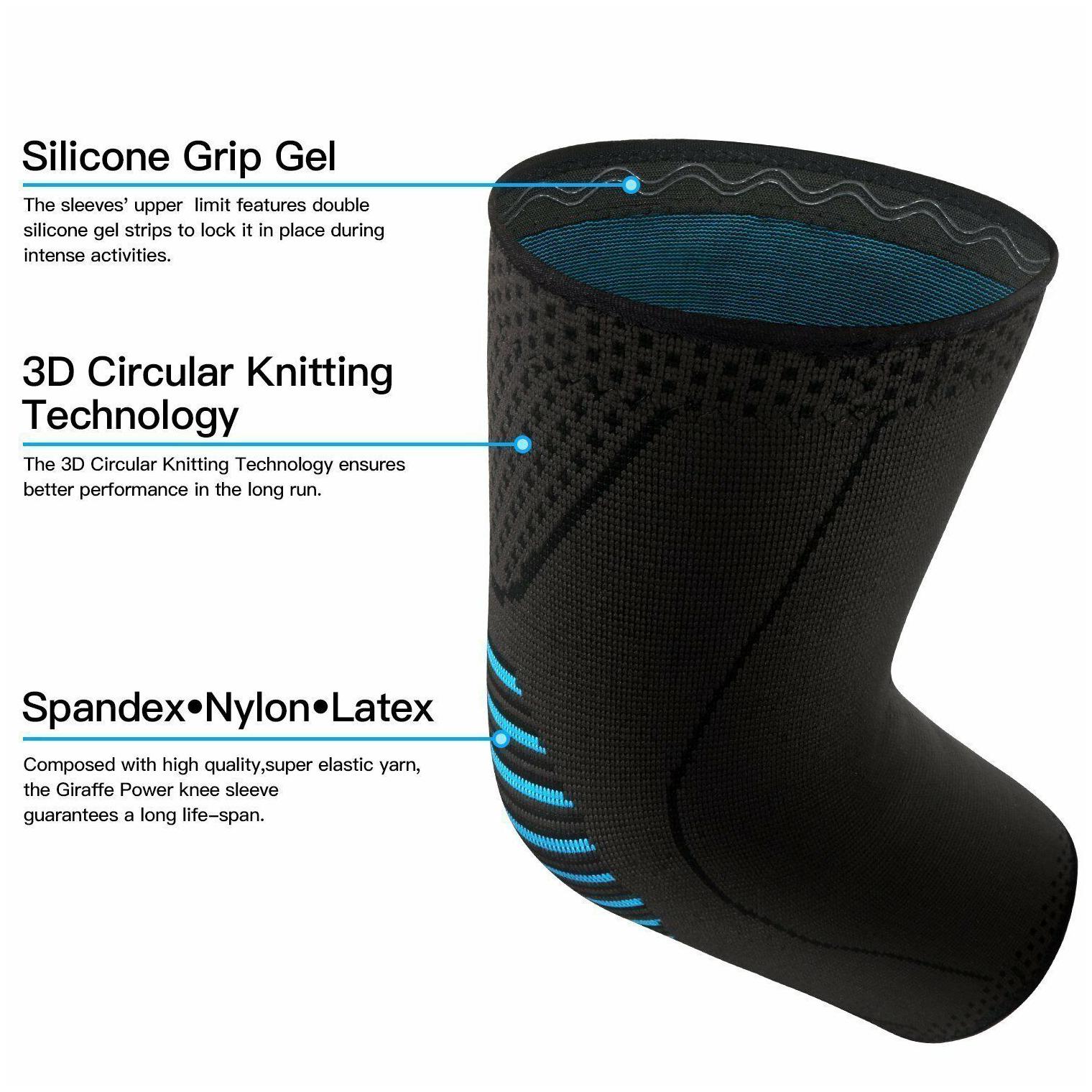 

Knee Compression Sleeves ( Pair) - Instant Support Brace for Running size S