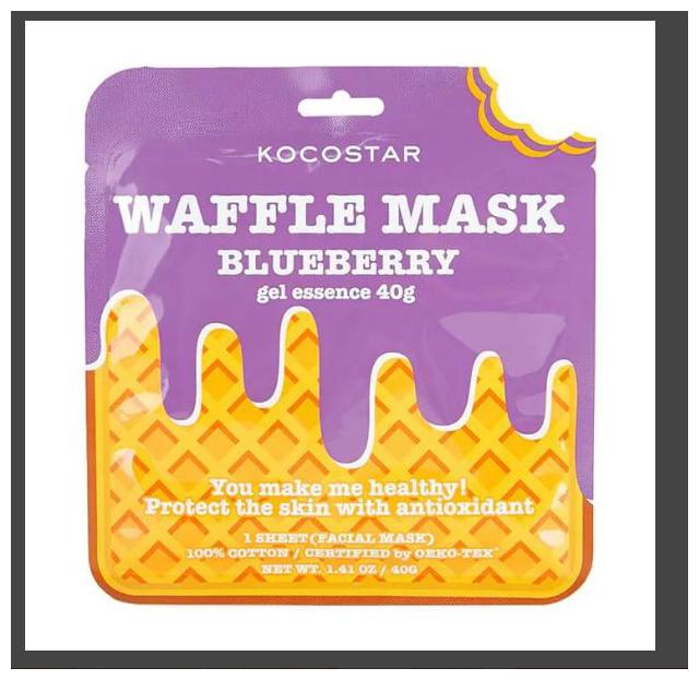 

Kocostar Waffle Mask Blue Berry- Single- For Mixed Conditioning Dull Aging Or Swollen Skin 40 ml