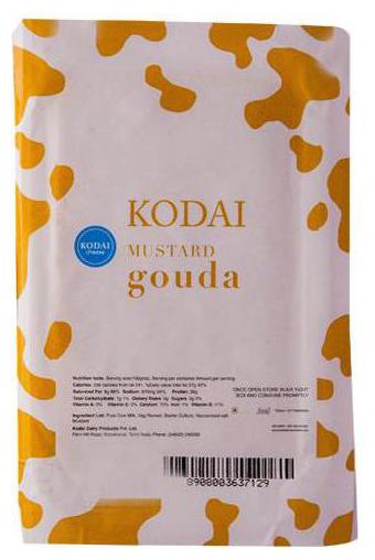 

Kodai Dairy Farms Cheese - Mustard Gouda 200 g
