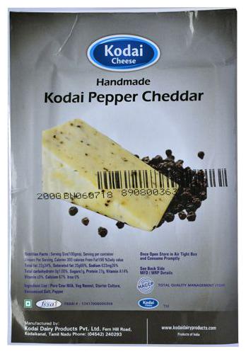

Kodai Dairy Farms Cheese - Pepper Cheddar 200 g