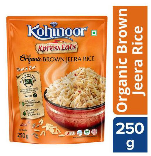 

Kohinoor Xpress Eats Ready-to-Eat Organic Brown Jeera Rice 250 g