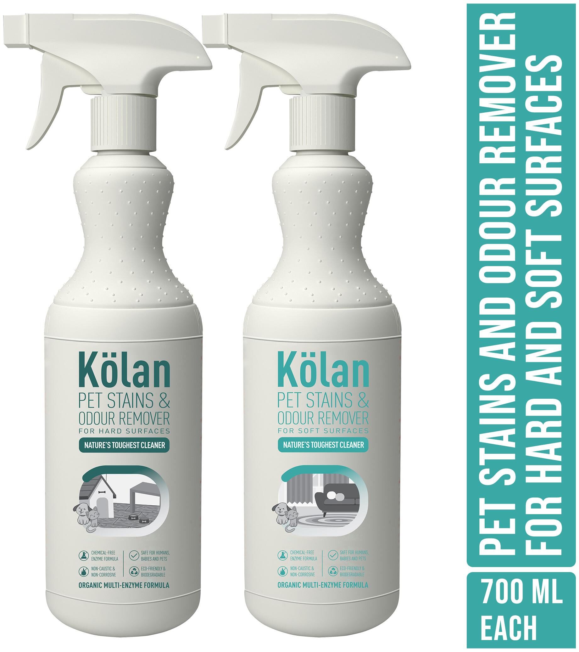

Kolan Organic Eco-Friendly Pet Stains Odour Remover700ml each (Pack of 2)