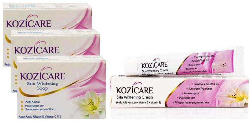 

HealthVit Kozicare Skin Whitening Kit 3 Soap 1 Cream (For Whiter Brighter Skin)