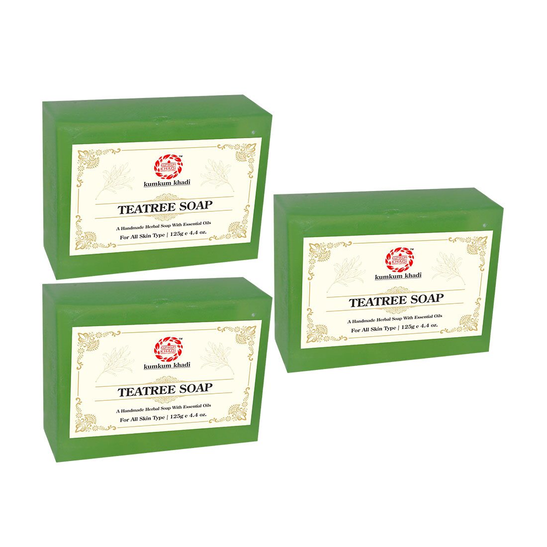 

Kumkum Khadi Herbal Teatree Soap 125g (Pack Of 3)