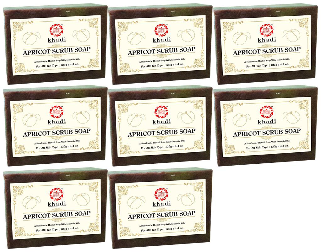 

Kumkum Khadi Herbal Apricot Scrub Soap 125g (Pack of 8)