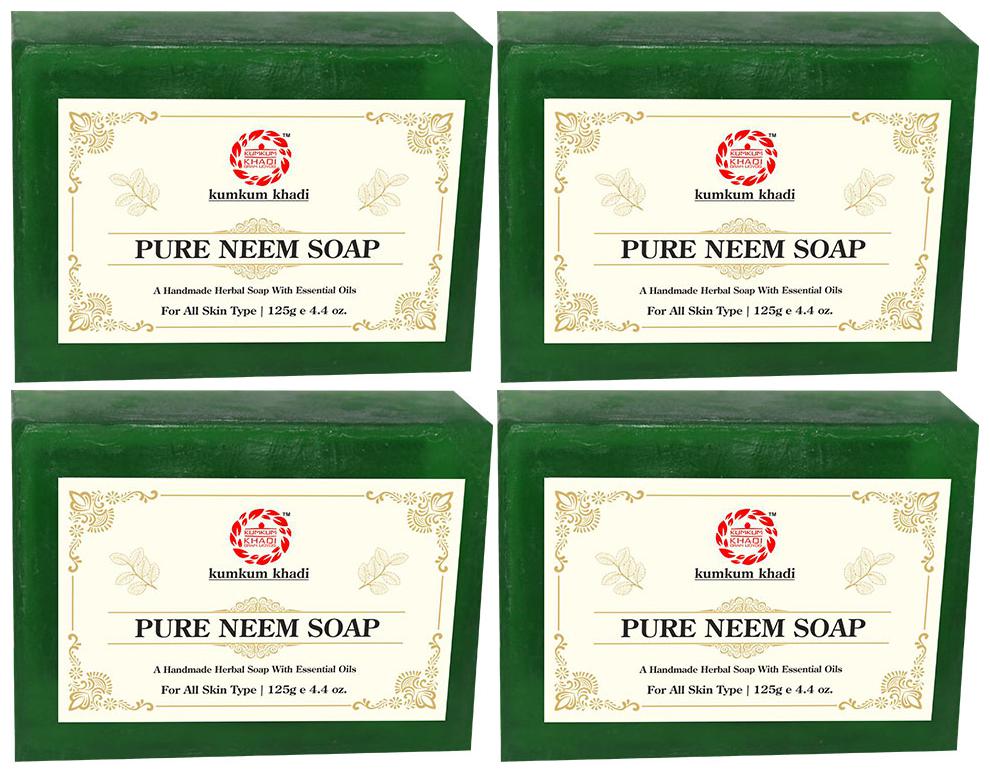 

Kumkum Khadi Pure Neem Soap 125 g (Pack of 4)