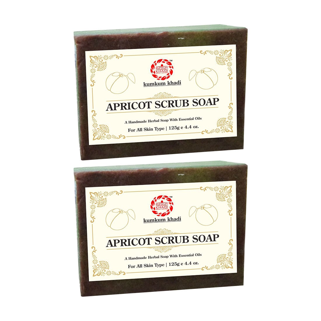 

Kumkum Khadi Herbal Apricot Scrub Soap 125g (Pack of 2)