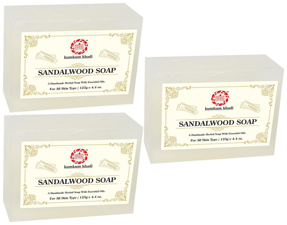 

Kumkum Khadi Sandalwood Soap -125g (Pack of 3)
