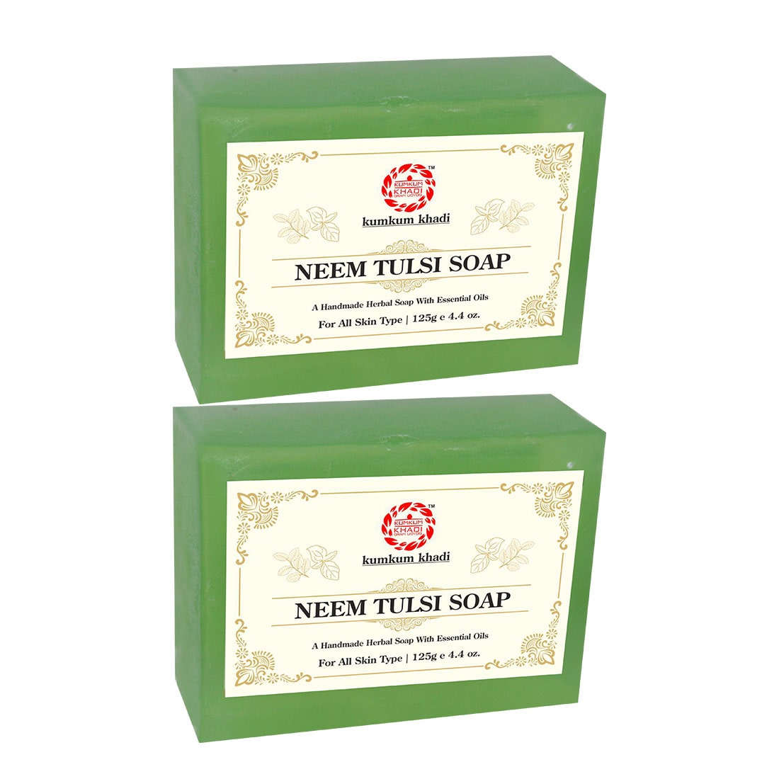 

Kumkum Khadi Herbal Neem Tulsi Soap 125g (Pack of 2)