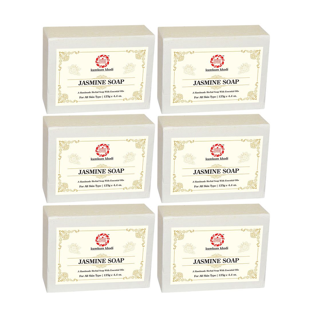 

Kumkum Khadi Herbal Jasmine Soap 125g (Pack of 6)
